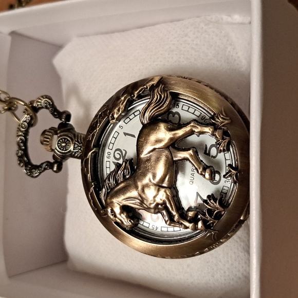 Accessories - SALE Horse bronze watch on a chain